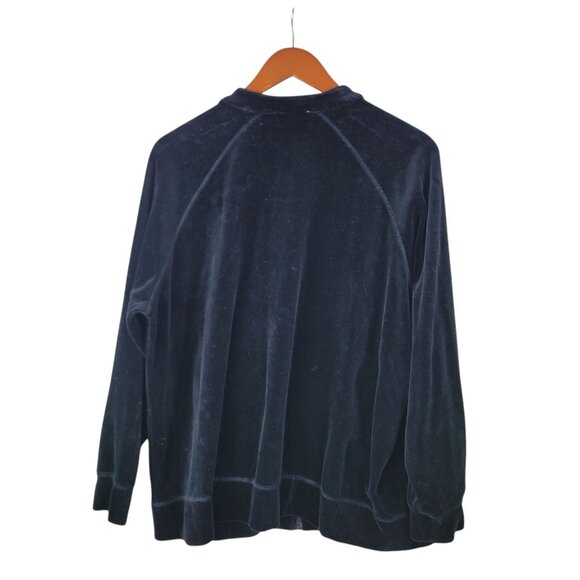 Quacker Factory Black Velvet Jacket Plus 1X Zip Up Casual Quilted Gemstone - Picture 5 of 6